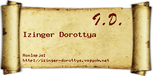 Izinger Dorottya névjegykártya